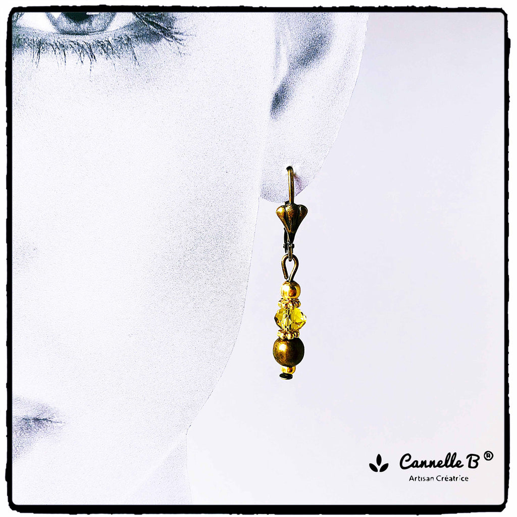 boucles d'oreille rétro chic, bijoux vintage de création française