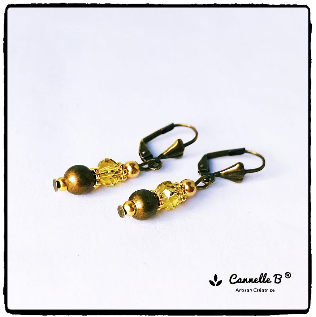 boucles d'oreilles rétro chic, bijoux vintage made in France