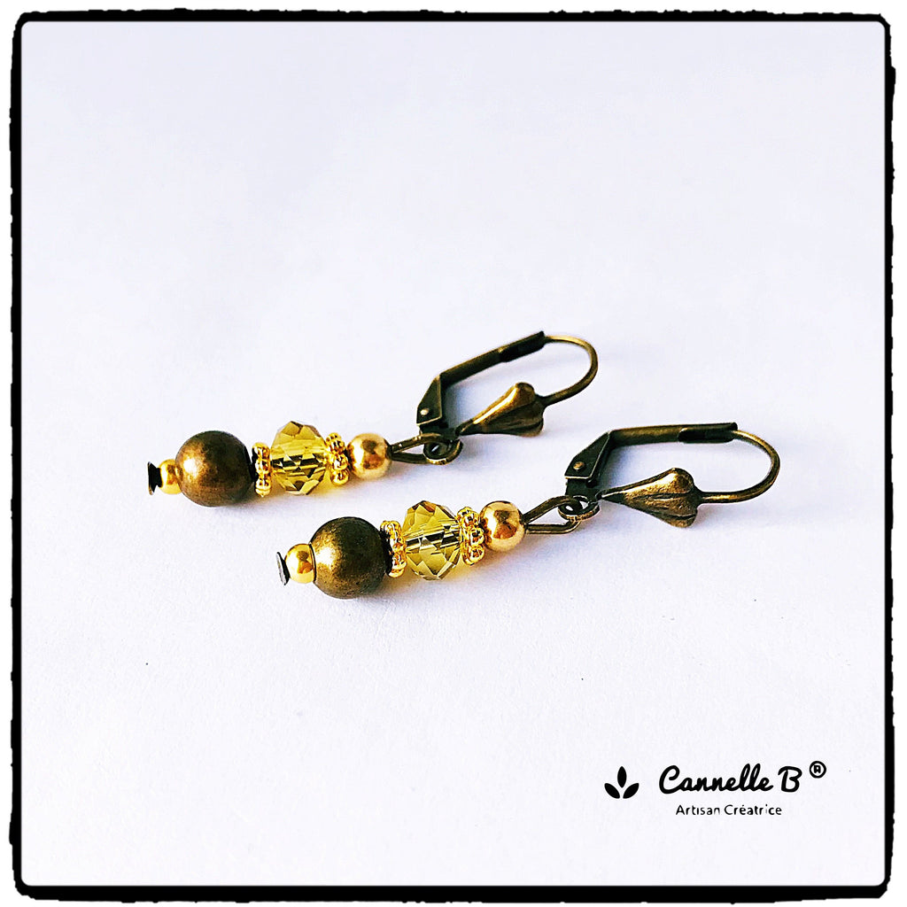 boucles d'oreilles chic vintage, bijoux rétro de créateur français
